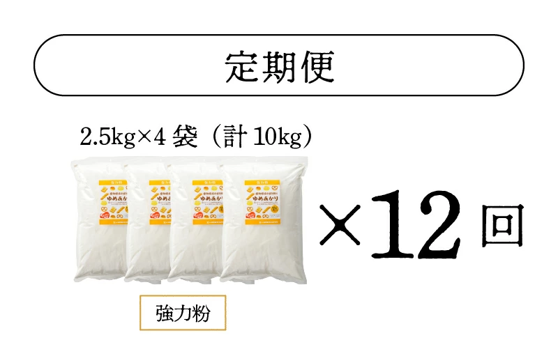 愛知県産 パン用 小麦粉 ゆめあかり 2.5kg × 4袋 計 10kg 12回 国産 強力粉 ブランド 小麦 強力系小麦粉 ふわふわ もっちり 甘味 チャック付き パン ホームベーカリー ベーグル 食パン お取り寄せ 愛知県 碧南市 送料無料 H008-257