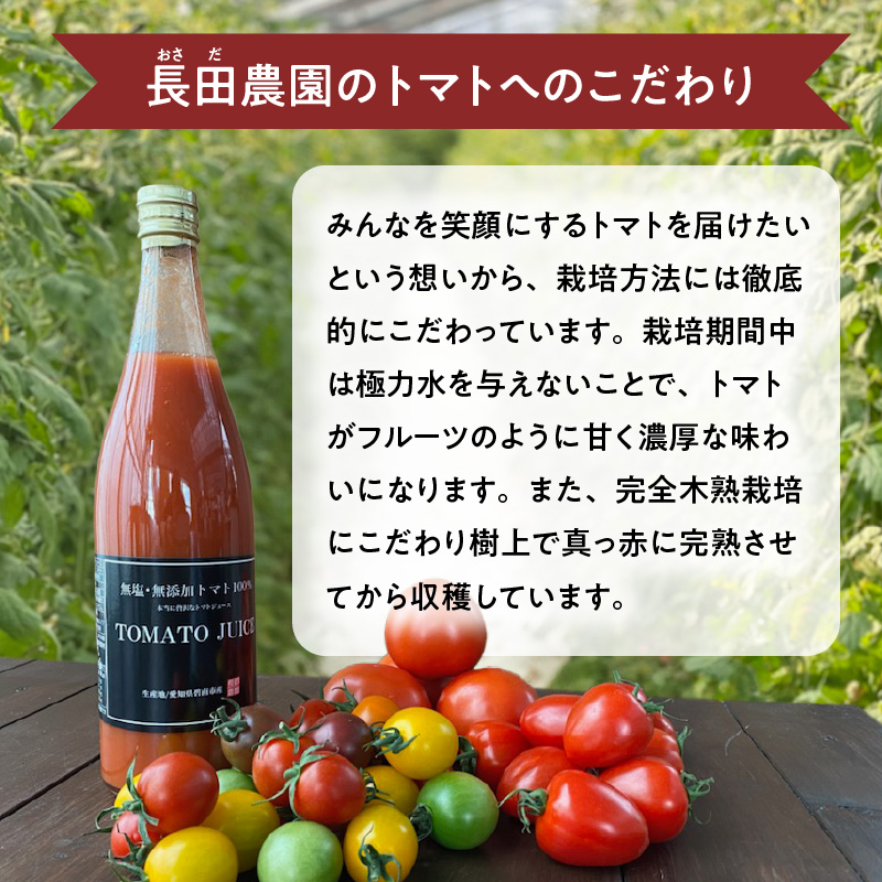 トマト100%無塩・無添加　本当に贅沢なトマトジューススペシャル 720ml×4本セット　H004-153