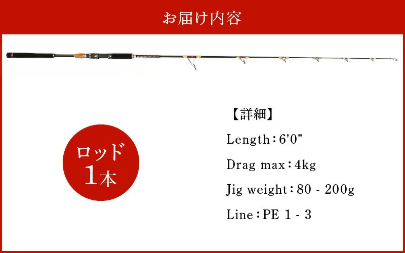 スピニングジギングロッド ZLシリーズ ZL601 ジギング 釣り竿 ［離島配送不可］　H153-092