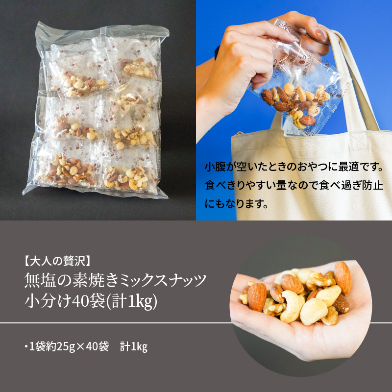 無塩 素焼き 4種 ミックス ナッツ 1kg 小分け 25g × 40袋 定期便 隔月 3回 焙煎 アーモンド カシュー くるみ マカダミア 甘さ 鉄 たんぱく質 ビタミンC おやつ シュクレナッツ sucre nuts 愛知県 碧南市 送料無料 H059-157