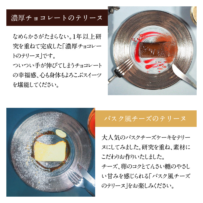 【テリーヌ専門店L】（約２００g）濃厚チョコレート・バスク風チーズ2種のテリーヌセット【グルテンフリー・保存料不使用】 スイーツ H173-038