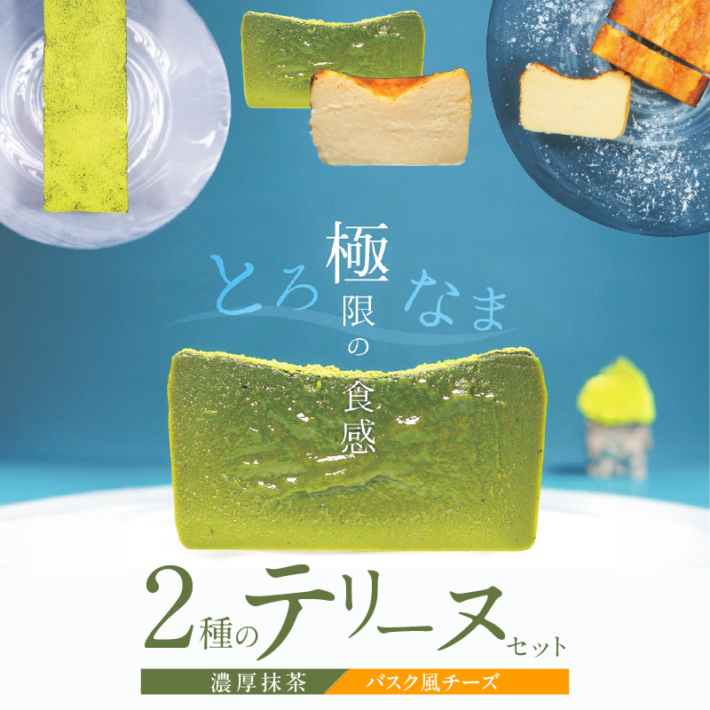 【テリーヌ専門店L】（約２００g）濃厚抹茶・バスク風チーズ2種のテリーヌセット【グルテンフリー・保存料不使用】抹茶 スイーツ 西尾抹茶 H173-014