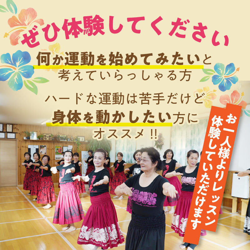 フラダンスレッスン 体験利用券【１名様1回分】 美容 健康  ダイエット デトックス  レッスン 体験 入門 講座 チケット 利用券  碧南市  H197-001