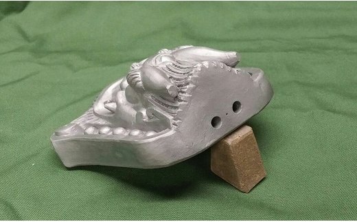 伝統工芸士の鬼師が作る守護鬼瓦シリーズ・宝珠鬼面　H064-016