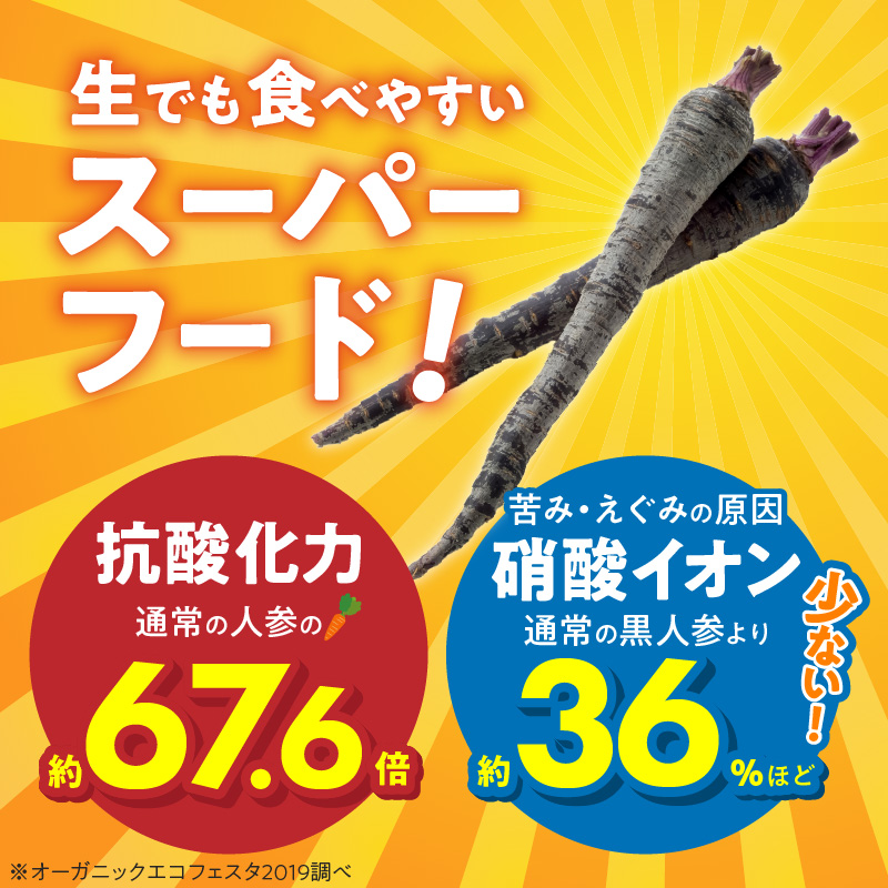 〈予約受付〉メディア出演多数！ 【期間限定】おどろきの甘さと抗酸化力！　黒人参『黒王』5Kg H022-014