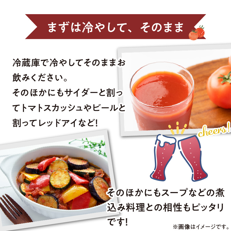 【個数限定】毎日の習慣に!トマト100％贅沢なトマトジュース 12回定期便（1月～12月毎月お届け） 【へきなん優良みやげ推奨品】 H004-216