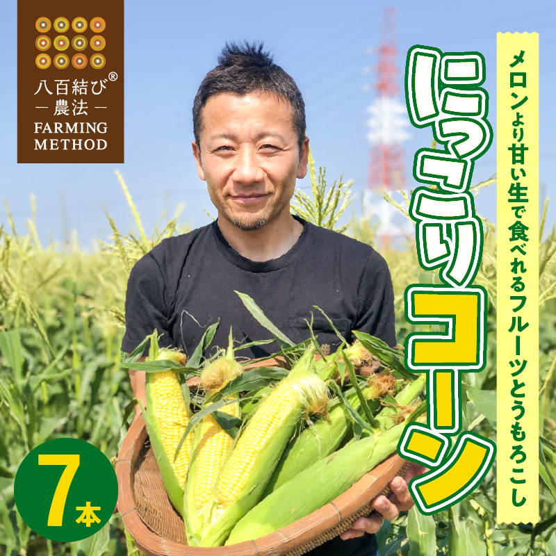 【2026年発送】朝採り直送 メロンより甘い 生とうもろこし“にっこりコーン” 7本 H095-027