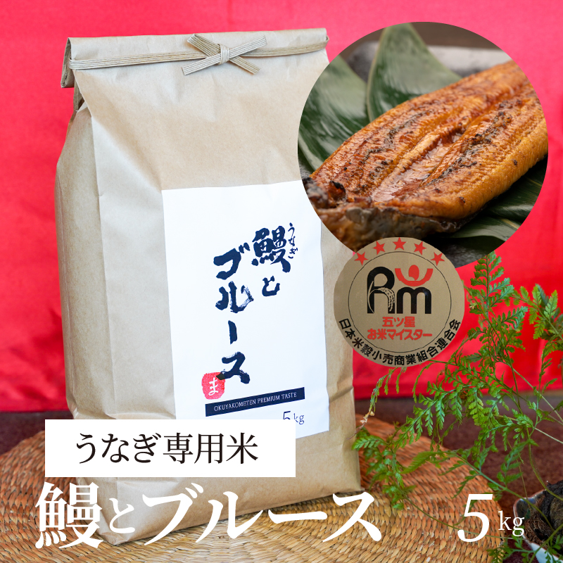 【五ツ星お米マイスター】 うなぎ専用米「鰻とブルース」 5kg こだわりのブレンド米 コメ 白米 精米 H056-150
