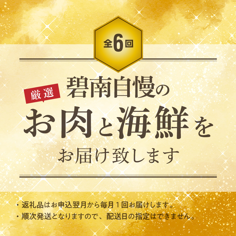 【お試し】お肉・海鮮　定期便（全6回お届け） H028-075