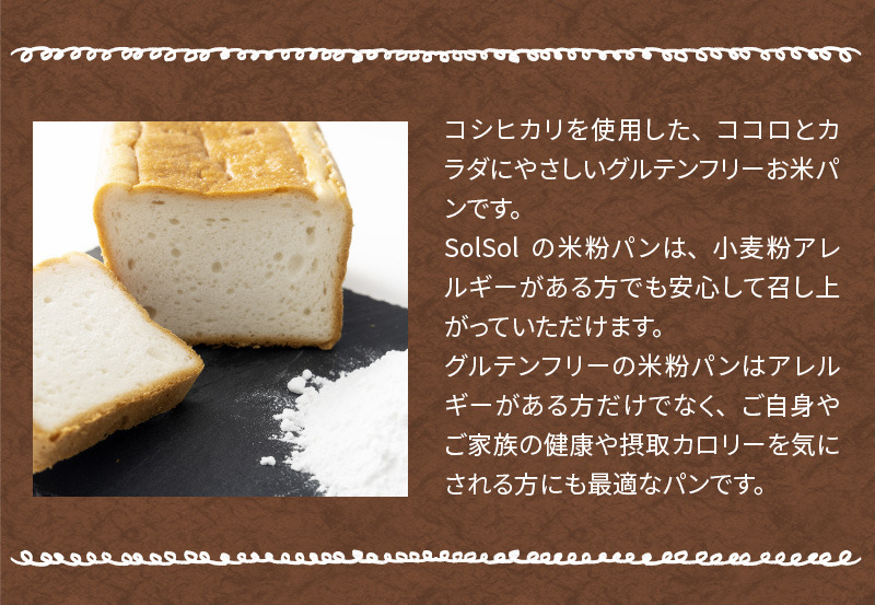 グルテンフリー 米粉食パン 窯出しコシヒカリ 3本　H083-018