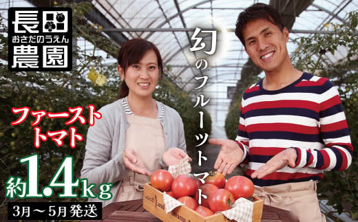 【大人気！】たった3ヶ月しか食べられない　幻のファーストトマト 　たっぷり約1.4kg（3月～5月発送）　H004-127
