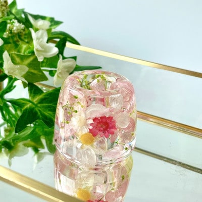 ハーバリウムペン立て2個セット(ピンク系、イエロー系)箱入り【1334066】