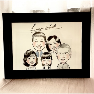 ファミリー似顔絵ー5人ー【1341418】