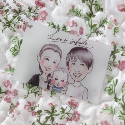 ファミリー似顔絵ー3人ー【1341416】