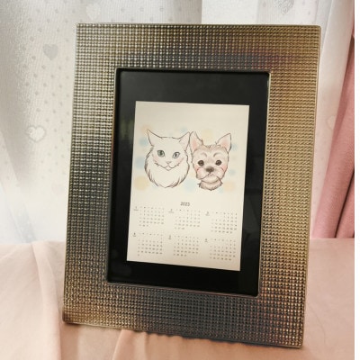 ペット似顔絵ー2匹ー【1341406】