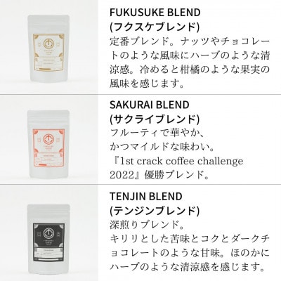 【焙煎日本一'22】スペシャルティコーヒーブレンド粉 (中挽き) ギフト 100g×3種【1428216】