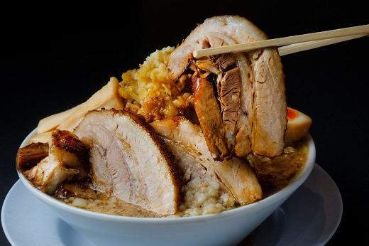 二郎インスパイア系【麺屋しずる】ガツ盛！醤油らーめん、まぜそば　4食セット・M083-13