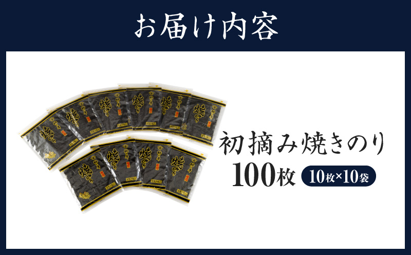 愛知産　初摘み　焼きのり100枚・Y089