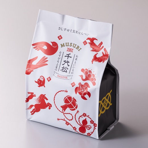 MUSUBI千代松の《KOMETE》【さしすせそ玄米せんべい】 愛知県産特別栽培米100％使用　お試しセット3袋・I042-12