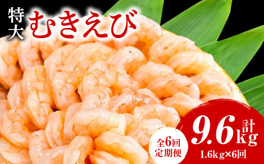 【定期便6回】特大大盛むきえび1.6kg（正味）《配達不可エリア：北海道・沖縄・離島》・K308