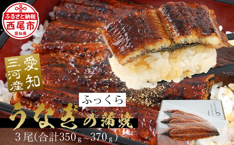 三河産うなぎ「蒲焼冷凍×3尾(350g〜370g)」鰻 ウナギ うなぎ 蒲焼 国産 うなぎ蒲焼 タレ付き たれ 国産うなぎ 蒲焼き うな丼 丑の日 土用の丑の日・A084-21