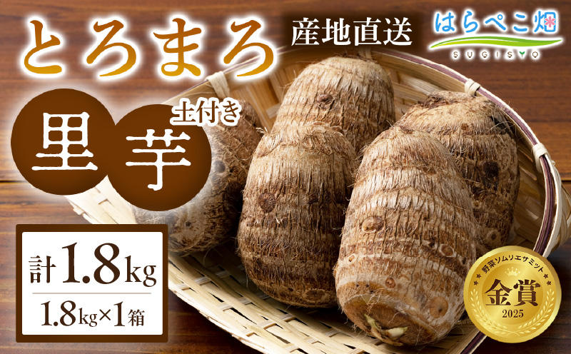 【粘りと甘みが段違い】里芋『とろまろ』土付き・1.8kg 1箱・H063