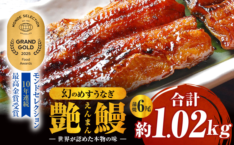 三河一色産　幻のめすうなぎ艶鰻　蒲焼6尾・T118