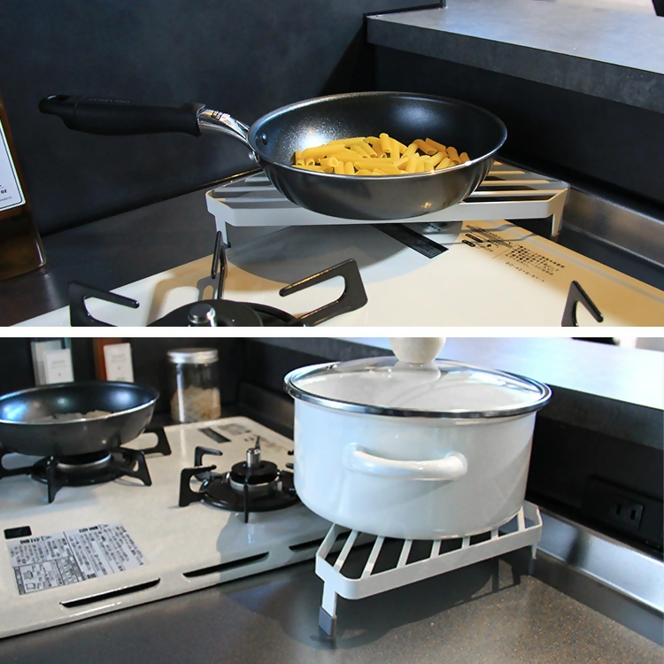 【FLOAD/フロード公式】 キッチンコンロコーナーラック（ホワイト）