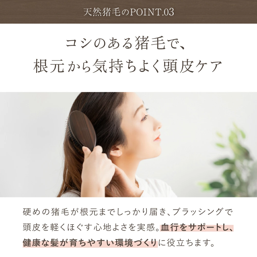 【LOABI/ロアビ公式】 くし ヘアブラシ Caple カプレ（竹材 / ラウンド型）