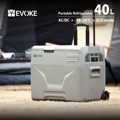 【EVOKE/イヴォーグ公式】 GLAZE40 ポータブル冷蔵庫40L（グレー）