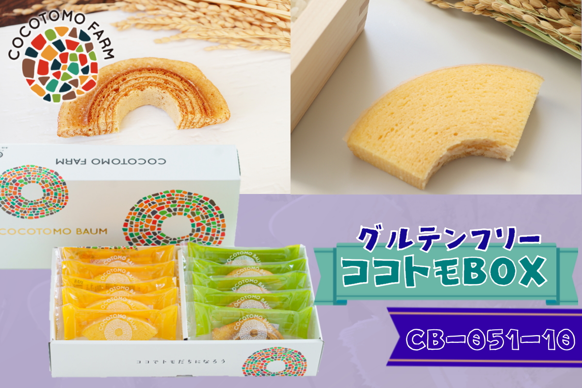 自家製生米粉100%のしっとりバウムクーヘンが人気　ココトモBOX　CB-051-10