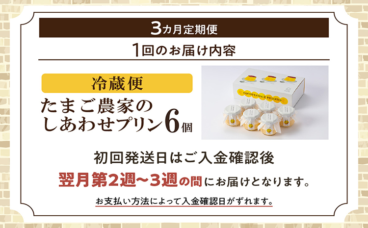 【定期便3ヶ月】たまご農家のしあわせプリン 6個セット