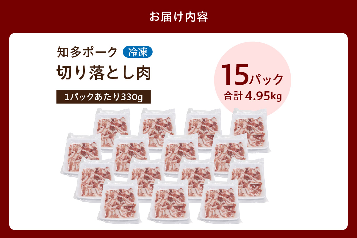 知多ポーク切り落とし肉 （330g×15パック） 便利な小分け 知多ポーク 自社ブランド 豚肉 焼き肉 焼きそば 炒め物 豚バラ 豚ロース とんとことん 知多ピッグ ブランド豚 豚 農場 農場直営 愛知県産豚肉 国産 常滑市 ふるさと納税