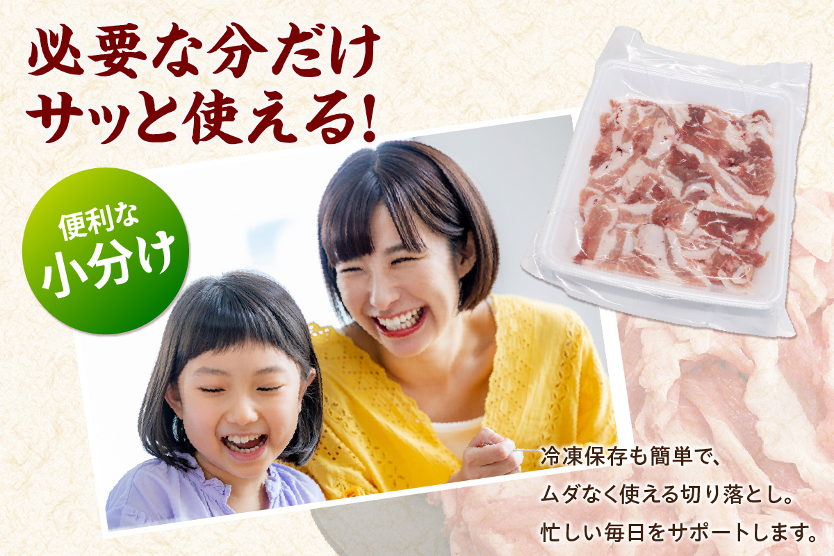 知多ポーク切り落とし肉 （330g×10パック） 便利な小分け 知多ポーク 自社ブランド 豚肉 焼き肉 焼きそば 炒め物 豚バラ 豚ロース とんとことん 知多ピッグ ブランド豚 豚 農場 農場直営 愛知県産豚肉 国産 常滑市 ふるさと納税