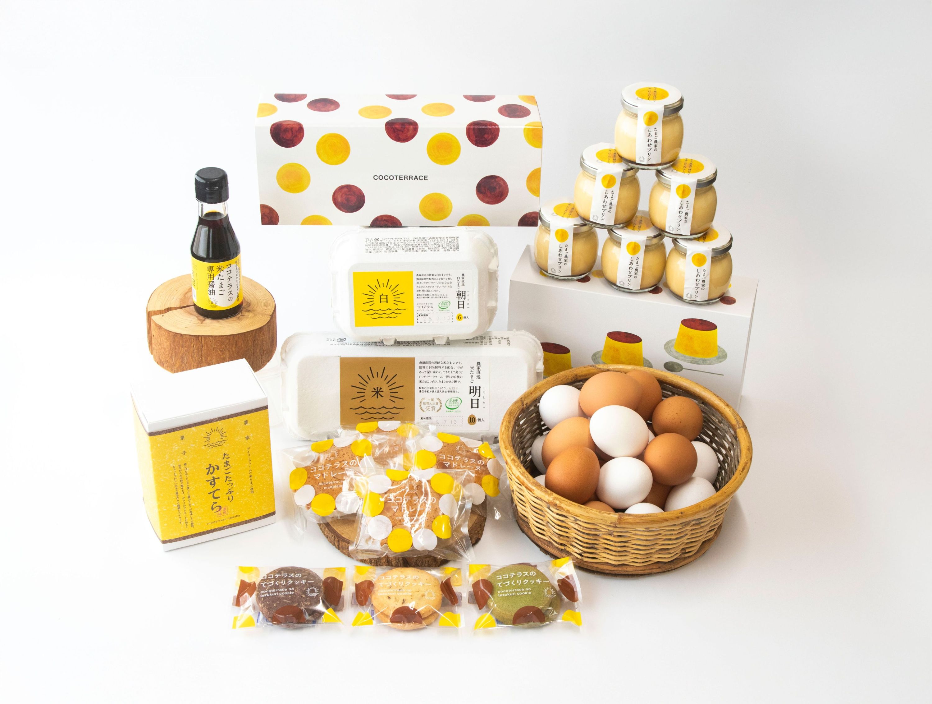 ココテラスの紅白たまごとスイーツの詰め合わせセット｜カステラ マドレーヌ クッキー プリン 醤油 たまご専用醤油 料理 赤卵 白卵 タマゴ 卵 鶏卵 焼き菓子 洋菓子 グルメ スイーツ お取り寄せ 詰め合わせ ギフト 贈り物 プレゼント 愛知県 常滑市