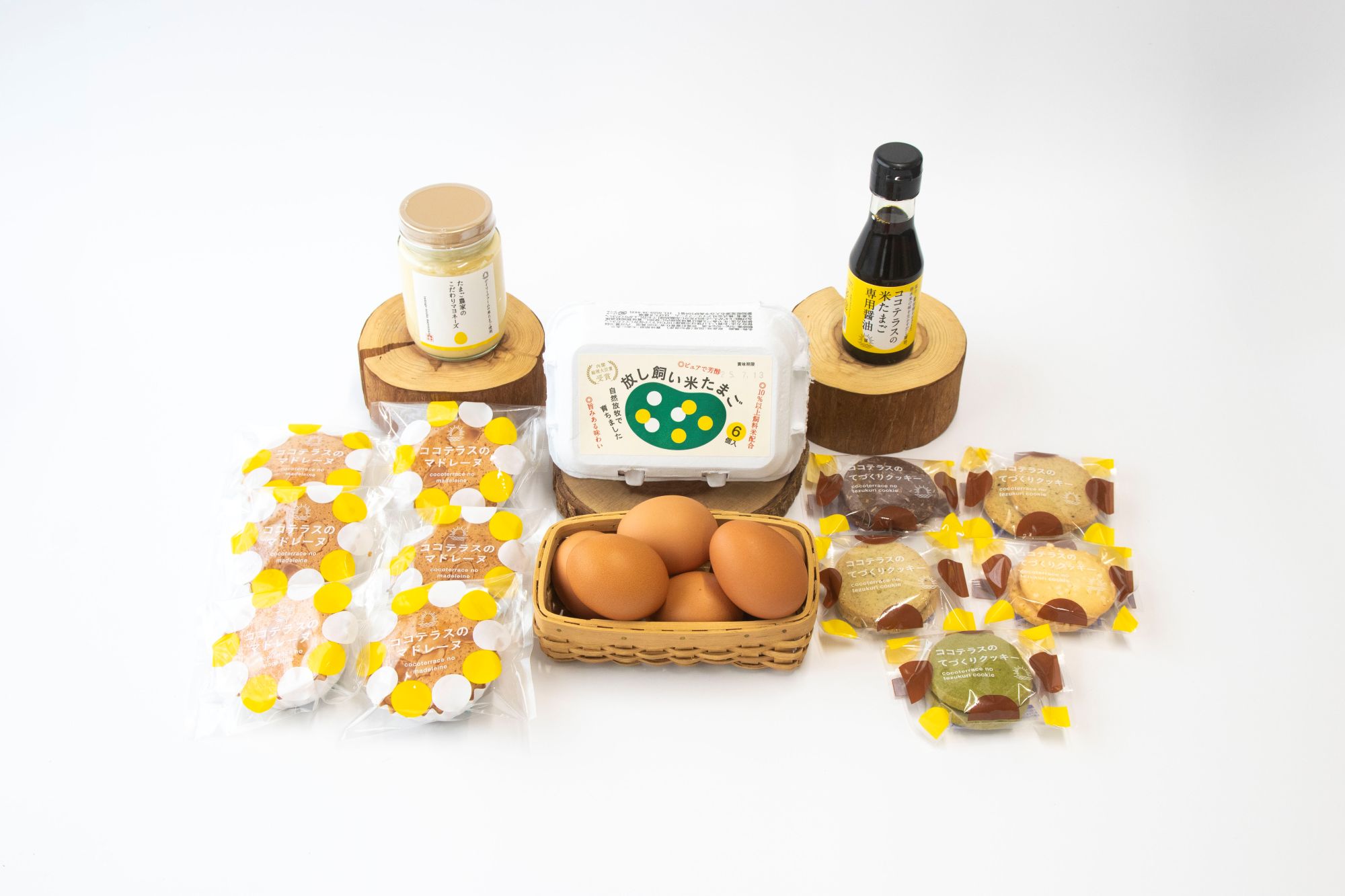 放し飼い米たまごのギフトセットA｜放し飼い米たまご マドレーヌ クッキー マヨネーズ 醤油 たまご専用醤油 料理 タマゴ 卵 鶏卵 焼き菓子 洋菓子 グルメ スイーツ お取り寄せ 詰め合わせ ギフト 贈り物 プレゼント 愛知県 常滑市