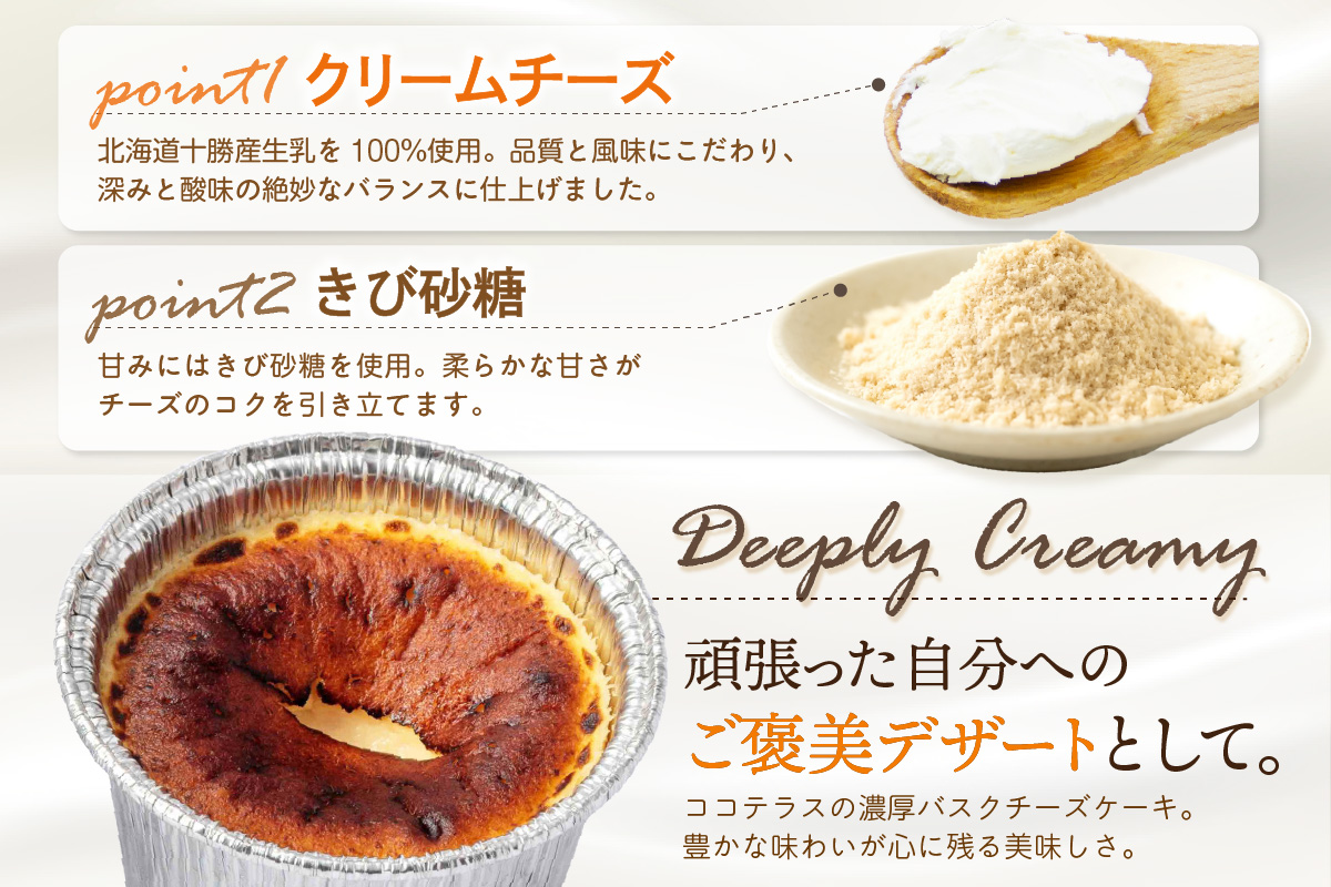 たまご濃厚アイスとバスクチーズケーキのセット（各2個　計4個セット）｜洋菓子 北海道産 卵 バニラ アイス アイスクリーム チーズケーキ バスクチーズケーキ 子どものおやつ おやつ ティータイム ギフト 手土産 こだわりスイーツ デザート ココテラス