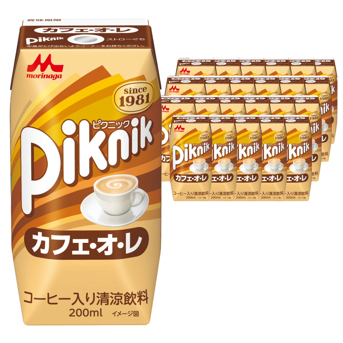 カフェオレ 森永 ピクニック カフェ・オ・レ 200ml 24本 計4800ml 森永乳業 [翔栄通商 愛知県 江南市 ko23btu570061] 紙パック ジュース ミルクコーヒー ティータイム おやつ ジャストサイズ コーヒー 珈琲 まとめ買い 買い置き
