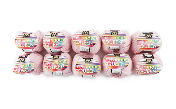 マンセルメリノクイーン（中細） 1002番色（ピンク） 10玉セット ／ メリノウール 毛糸 手芸 編み物 手編み 手作り ハンドメイド 羊毛 カシミヤタッチ シルキー 肌触り 高品質 ホビー ユザワヤ 送料無料 愛知県 No.062