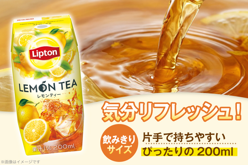 紅茶  リプトン レモンティー 200ml 24本 計4800ml 森永乳業 [翔栄通商 愛知県 江南市 ko23btu570063] 紙パック ジュース 常温保存 ティータイム おやつ ジャストサイズ 檸檬 れもん レモン ティー まとめ買い 買い置き