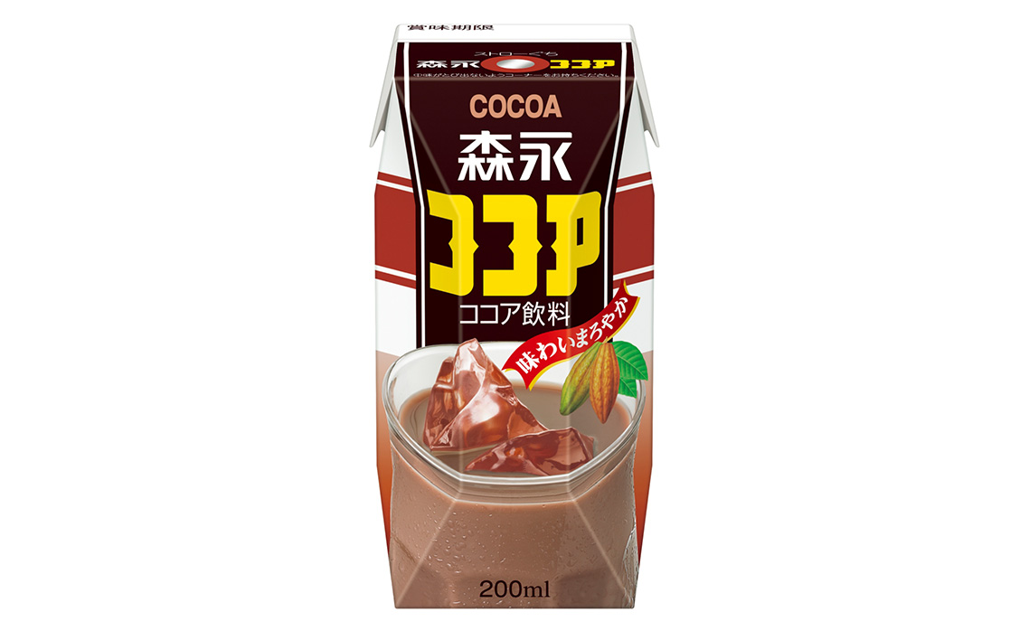 森永ココア 200ml×24本　森永乳業 ／ 紙パック ジュース ココア飲料 常温保存 セット 子供 こども ジャストサイズ プリズマパック 定番 飲みやすい プリズマパック 飲み物 まとめ買い 買い置き 愛知県 No.195