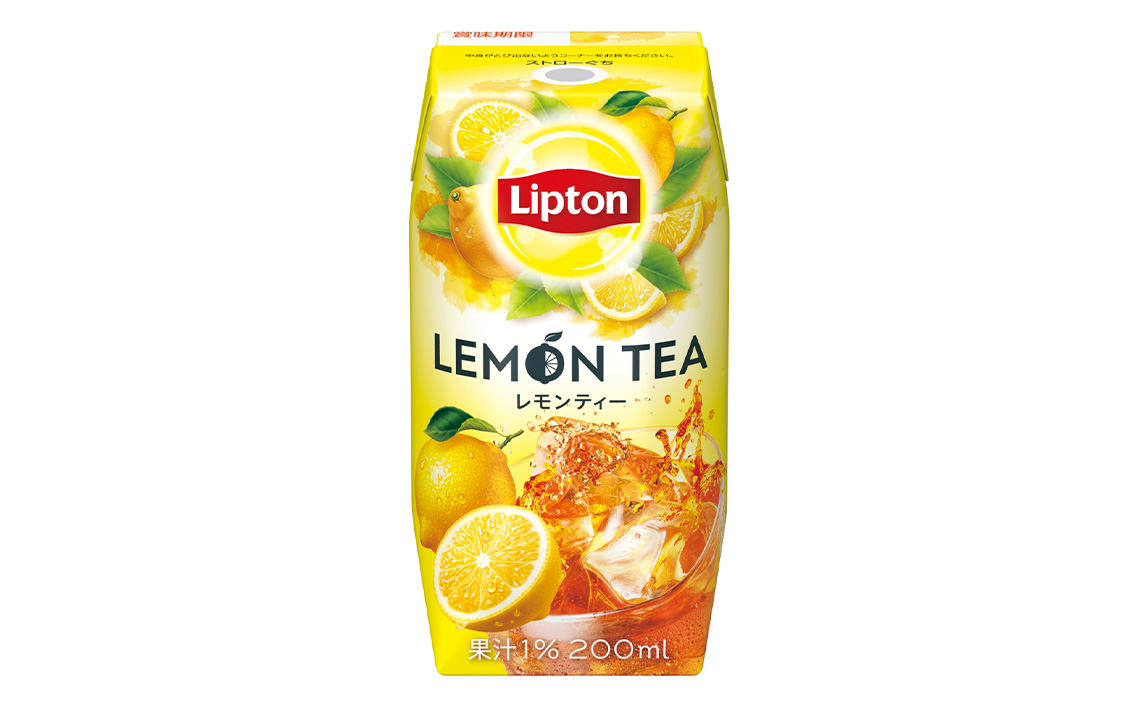 リプトン レモンティー 200ml×24本　森永乳業 ／ 紙パック ジュース 常温保存 セット ジャストサイズ プリズマパック 香り 高い 紅茶 爽やか 檸檬 れもん フルーツティー リフレッシュ 飲み物 まとめ買い 買い置き 愛知県 No.198