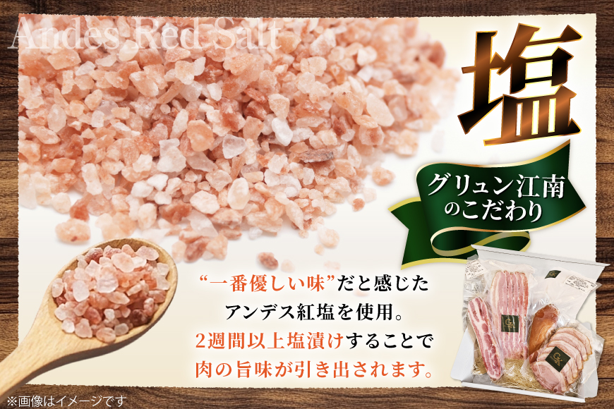 燻製 燻製肉 詰め合わせ【化学調味料等無添加】「王道セット」 [グリュン江南 愛知県 江南市 ko23btu160004] 肉 肉加工品 豚肉 ベーコン スライス ハム ブロック チキン セット 岩塩 燻製 くんせい おつまみ 冷凍 無添加 真空パック BBQ バーベキュー