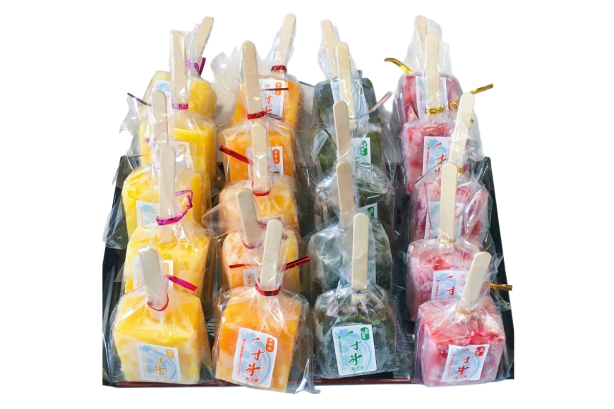 アイス くず氷 20本入り [御菓子所 梅のや 愛知県 江南市 ko23btu310010] アイス スイーツ 氷菓子 いちご 練乳いちご ストロベリー 抹茶大納言 ミカン パイン 食べ比べ 詰め合わせ 夏 冷凍 ゼリー シャーベット