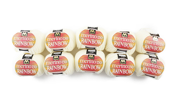 マンセルメリノレインボウ（並太） 143番色（白） 10玉セット ／ メリノウール 毛糸 手芸 編み物 手編み 手作り ハンドメイド 羊毛 カシミヤタッチ シルキー 肌触り 高品質 ホビー ユザワヤ 送料無料 愛知県 No.075