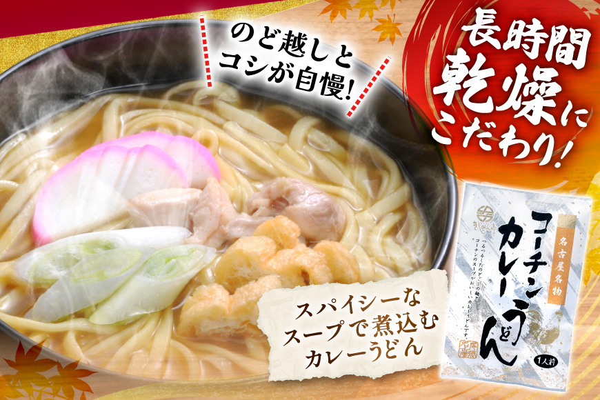 うどん コーチン手折りカレーうどん 10食 [なごやきしめん亭 愛知県 江南市 ko23btu220005] もちもち モチモチ カレー スープ付き 製麺 太麺 乾麺 弾力 もっちり コシ つるつる のど越し
