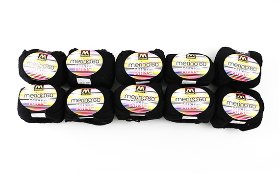 マンセルメリノキング（極太） 2060番色（黒） 10玉セット ／ メリノウール 毛糸 手芸 編み物 手編み 手作り ハンドメイド 羊毛 カシミヤタッチ シルキー 肌触り 高品質 ホビー ユザワヤ 送料無料 愛知県 No.058