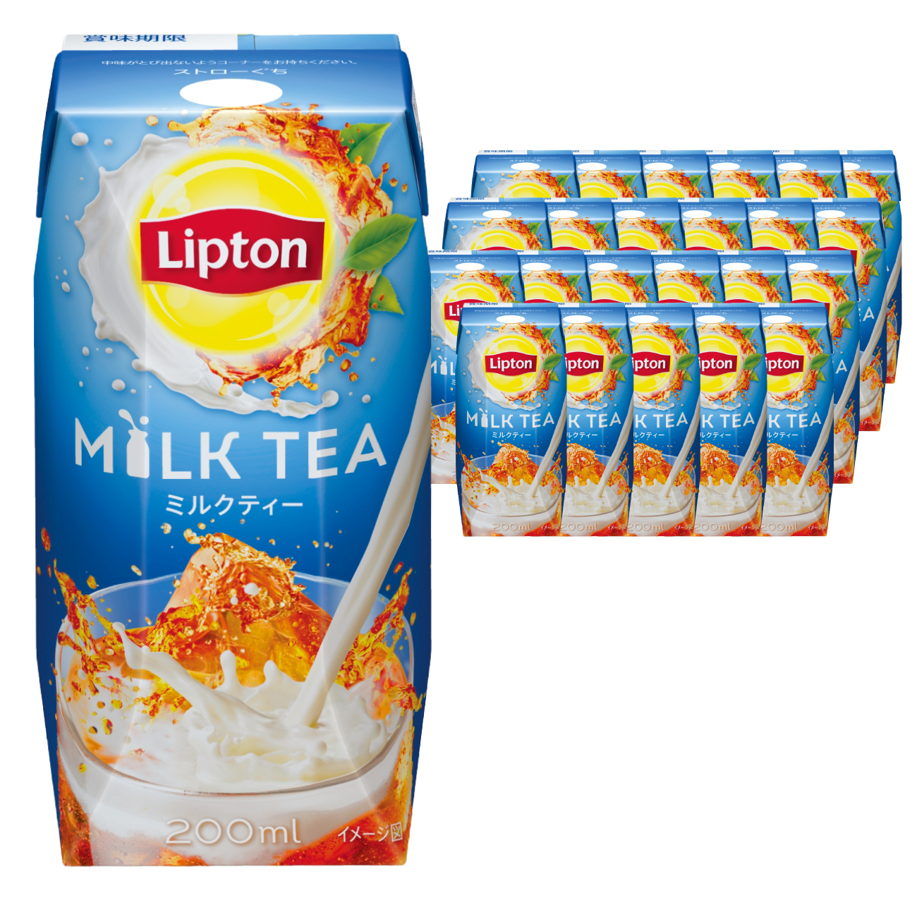 紅茶 リプトン ミルクティー 200ml 24本 計4800ml 森永乳業 [翔栄通商 愛知県 江南市 ko23btu570065] 紙パック ジュース 常温保存 ティータイム おやつ ジャストサイズ ミルク ティー まとめ買い 買い置き