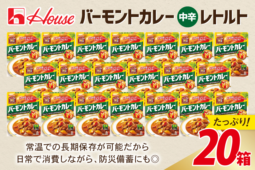 カレー レトルト バーモントカレー 中辛 200g 20個 [翔栄通商 愛知県 江南市 ko23btu570055] レトルト食品 レンジ対応商品 惣菜 お惣菜 惣菜カレー 簡単 時短 お手軽 便利 簡単調理 ストック 小分け