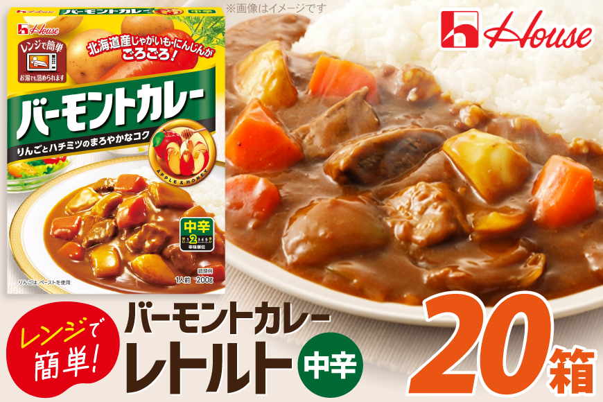 カレー レトルト バーモントカレー 中辛 200g 20個 [翔栄通商 愛知県 江南市 ko23btu570055] レトルト食品 レンジ対応商品 惣菜 お惣菜 惣菜カレー 簡単 時短 お手軽 便利 簡単調理 ストック 小分け
